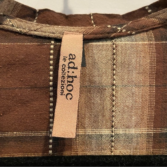 AD:HOC Plaid Faux Wrap Midi Dress Retro Small - Picture 5 of 8